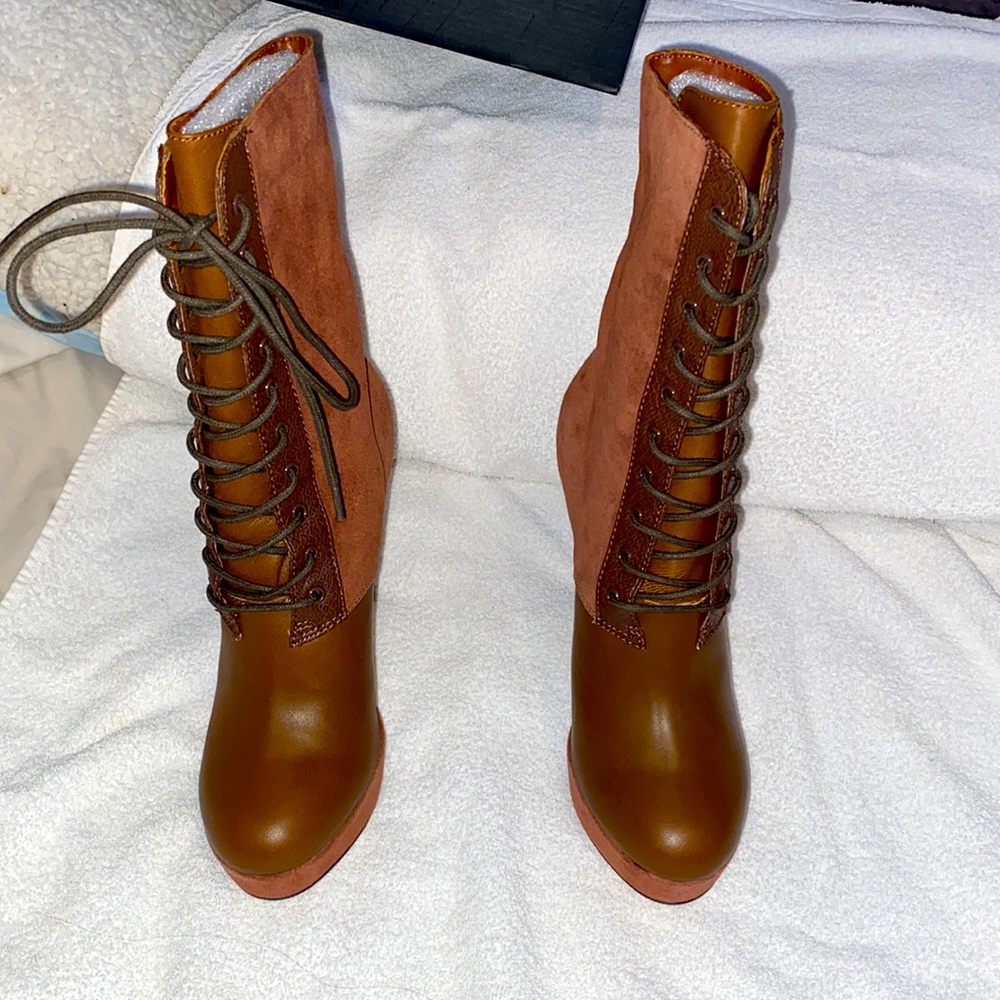 Victoria Secrets Platform Boots Brown